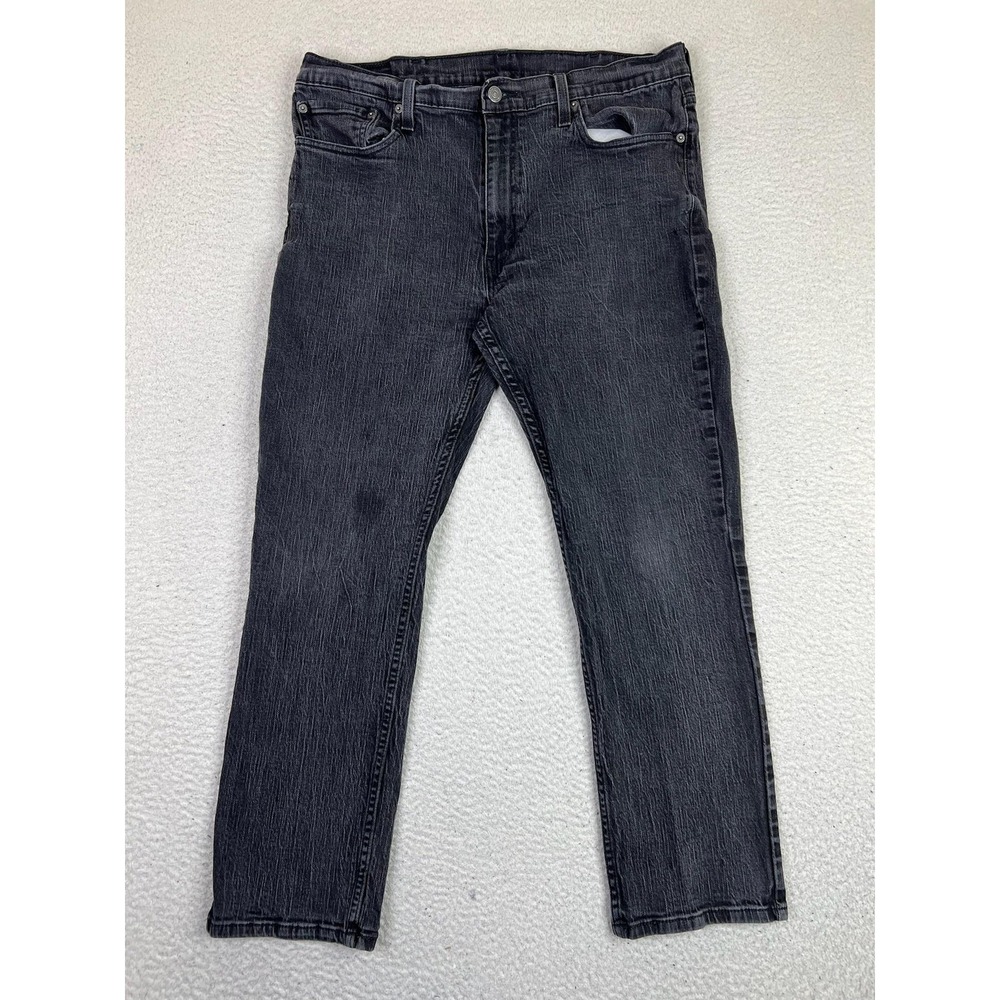 Levis 514 Jeans Mens 38x30 (Fits 36x29) Gray Straight Fit Stretch Denim Charcoal